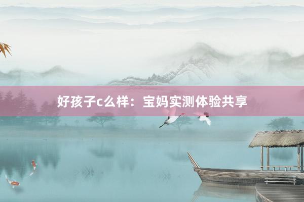 好孩子c么样：宝妈实测体验共享