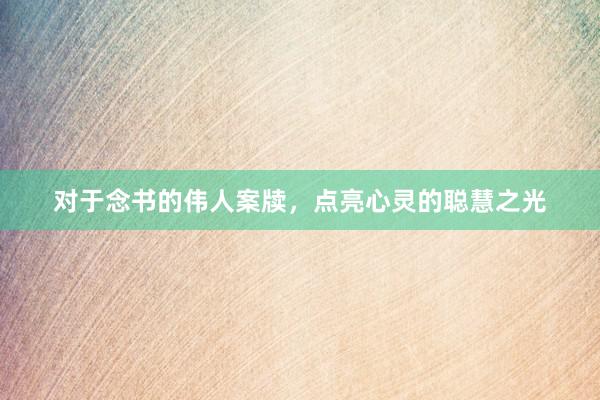 对于念书的伟人案牍，点亮心灵的聪慧之光